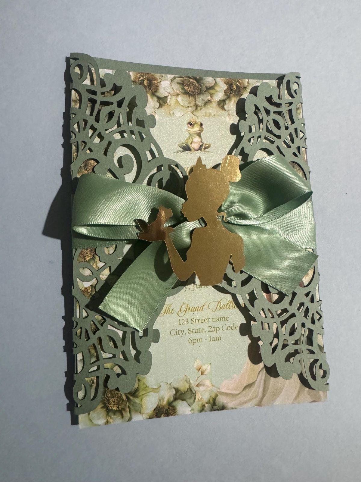 Princess and the frog sweet 16 Quinceañera invitation