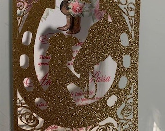 Invitación vaquera western quinceañera invitation