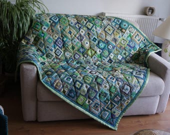 Patchwork Sofa Throw - Log Cabin Technique
