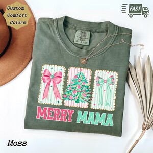 Comfort Colors Merry Mama Shirt, Coquette Christmas Tree Tee