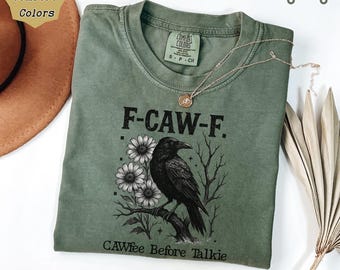 Comfort Colors Raven Coffee Shirt: Funny Gothic Crow Tee
