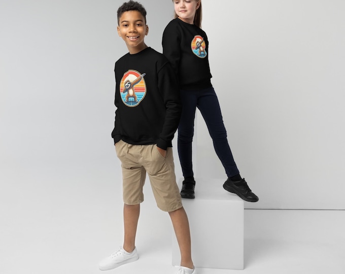 This playful sloth knows how to chill and party! Youth crewneck sweatshirt