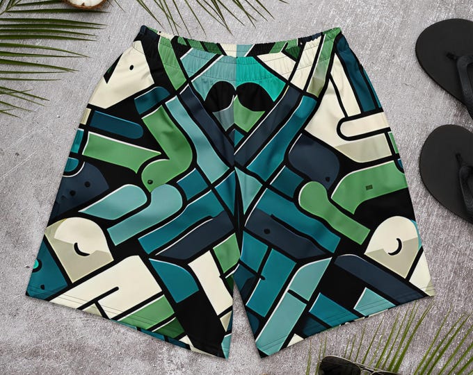 Abstract All-Over Print Unisex Athletic Long Shorts