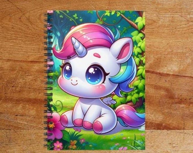 Cute Unicorn Spiral Notebook, Magical Journal for Kids, School Supplies, Gift for Unicorn Lovers, Dreamy Stationery