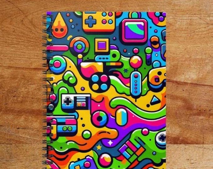Colorful Game-Inspired Spiral Notebook - Perfect for Gamers, Students, Journaling, Gifts and Creative Writing