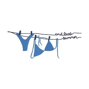 Summer Holiday, Bikini Embroidery Design, Summer Embroidery File, Beach File, Summer Vibes, Download 4 Sizes