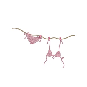 Bikini Embroidery Design, Summer Embroidery File, Beach File, Download 4 Sizes