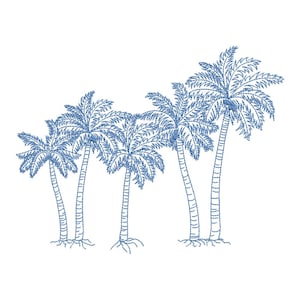 Palm Tree Embroidery Design, Holiday Embroidery Design, Coconut Tree File, Machine Embroidery Design, Instant Download, Includes 4 Sizes