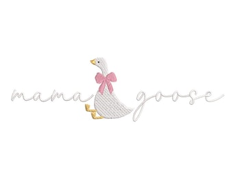 Mama Goose Embroidery Design, Mother&#39;s Day Embroidery, Goose Embroidery Design, Mother&#39;s Day Gift, 4 Sizes