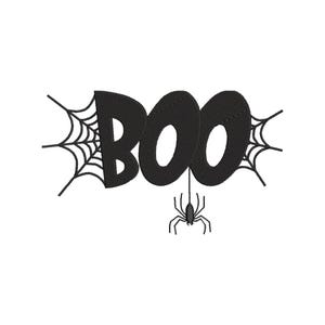 ハロウィンの機械刺繍デザイン、ブーファイル、ハロウィン刺繍ファイル、即時ダウンロード、4サイズを含む