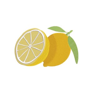 Lemon Embroidery Design, Summer Embroidery File, Download 4 Sizes