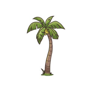 Palm Tree Embroidery Design, Holiday Embroidery Design, Coconut Tree File, Machine Embroidery Design, Instant Download, Includes 4 Sizes