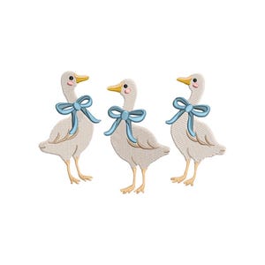 Silly Goose Embroidery Design, Mama Goose With Baby Embroidery, Duck Embroidery Machine File,  Instant Download, Includes 4 Sizes