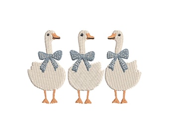 Silly Goose Embroidery Design, Mama Goose With Baby Embroidery, 4 Sizes