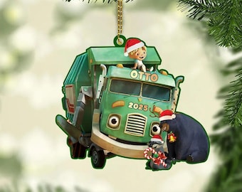 Adorno navideño personalizado de camión de basura, adorno de camión de basura, adorno colgante para árbol de Navidad, regalos de Navidad