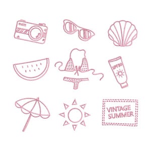 Holiday Embroidery Design, Summer Embroidery File, Beach File, Bikini Design Download 4 Sizes