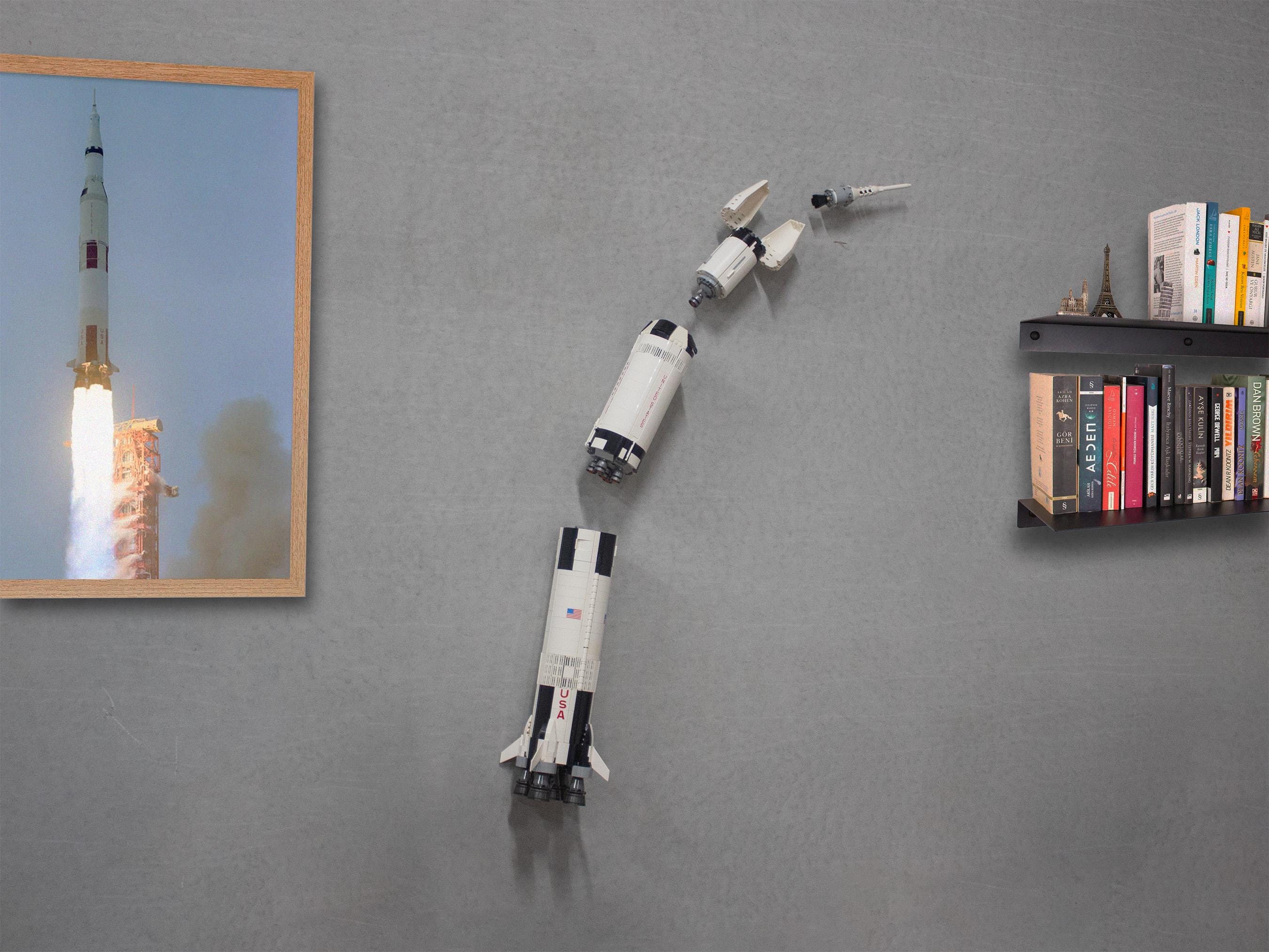 Saturn V Lego (21309 or 92176) Wall Mount With Individual Stages