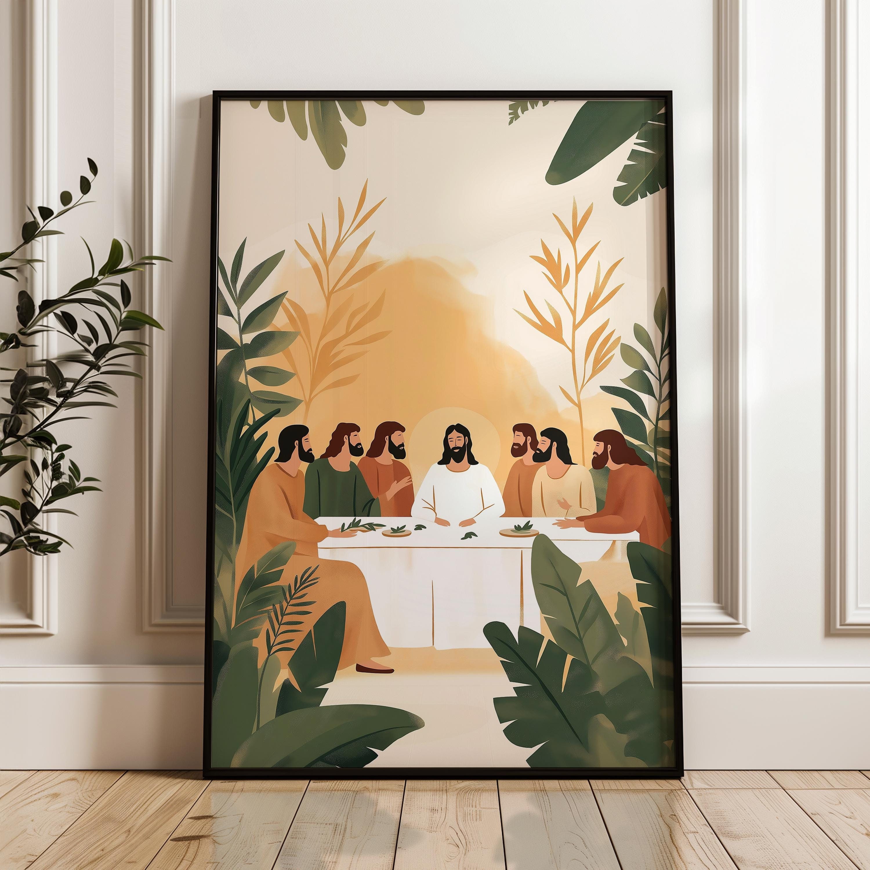 The Last Supper Wall Art Modern Christian Artwork Poster, Minimalist ...