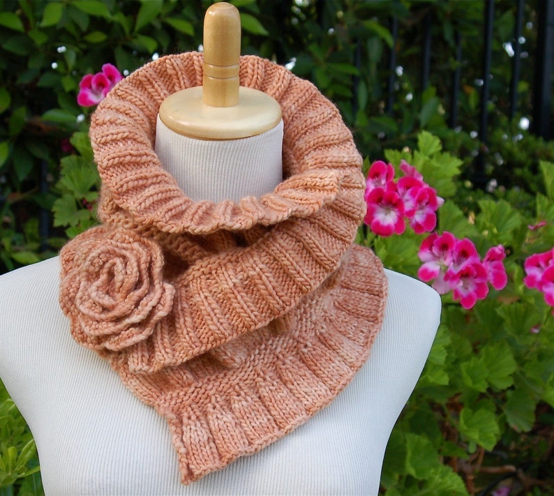 Ruffled and Ruched Scarf PDF Knitting Pattern Instant Download ENGLISH ONLY image 2