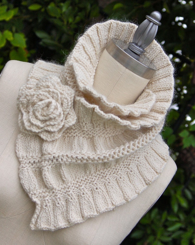 Ruffled and Ruched Scarf PDF Knitting Pattern Instant Download ENGLISH ONLY image 3