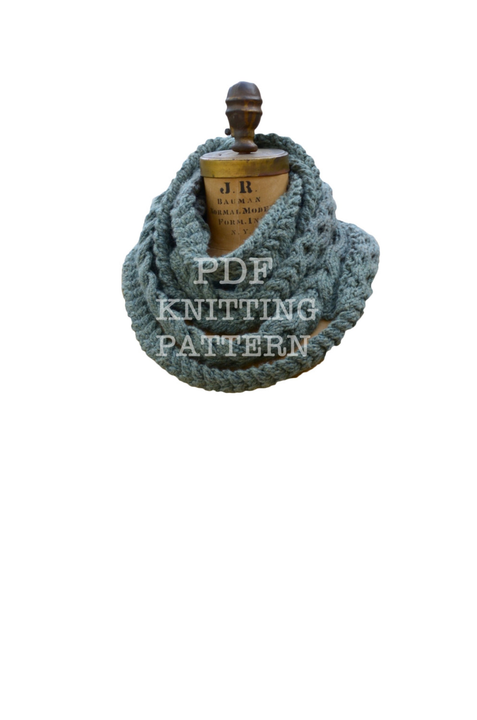 Treccia tripla Infinity Scarf PDF Knitting Pattern Download istantaneo