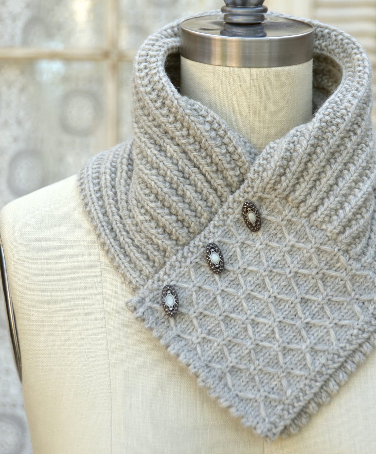 Quilted Lattice Ascot PDF Knitting Pattern Instant Download (ENGLISH …