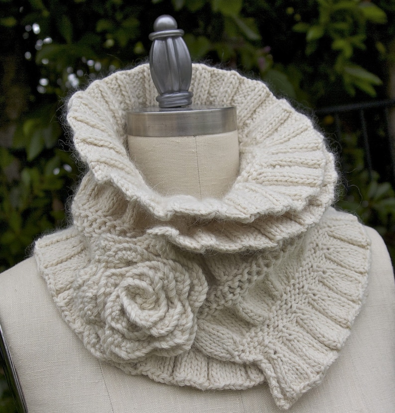 Ruffled and Ruched Scarf PDF Knitting Pattern Instant Download ENGLISH ONLY image 4