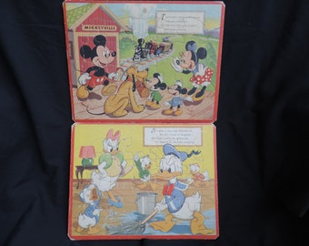 Walt Disney Characters Interlocking Picture Puzzle Fire Engine Fun Featuring Donald Duck and Chip and Dale By Jaymar New In Sealed Plastic