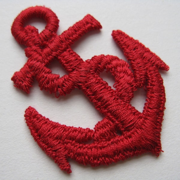 red anchor appliqué vintage nautical sailor patch embroidered trim