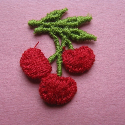 Vintage Cherry Applique Red Cherries Jacket Patch Sewing Trim - Etsy