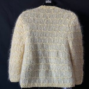 yellow mohair cardigan vintage knit wool sweater medium image 5