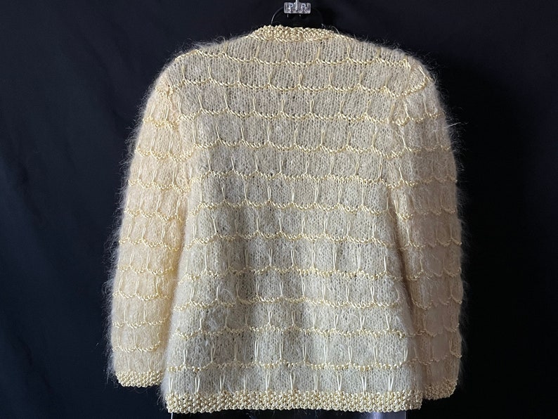 yellow mohair cardigan vintage knit wool sweater medium image 5