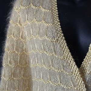 yellow mohair cardigan vintage knit wool sweater medium image 2