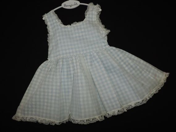 1950s baby day dress blue gingham