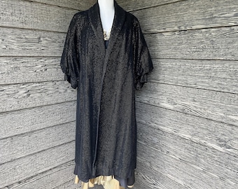 black and gold opera coat vintage 1960s swing jacket medium