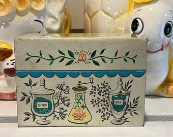 vintage recipe box and recipes boho floral spices index card storage container box