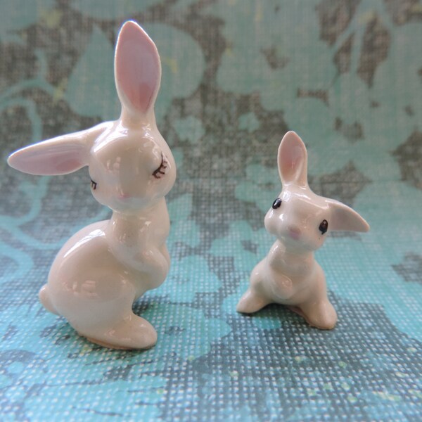 poco conejo miniatura estatuilla porcelana vintage conejitos mini casa de muñecas conejo diorama terrario figura