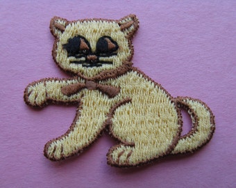 vintage cat patch yellow kitten kitty appliqué trim