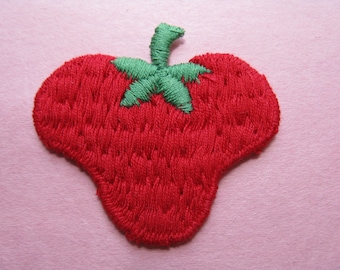 vintage strawberry applique patch big red berry fruit trim
