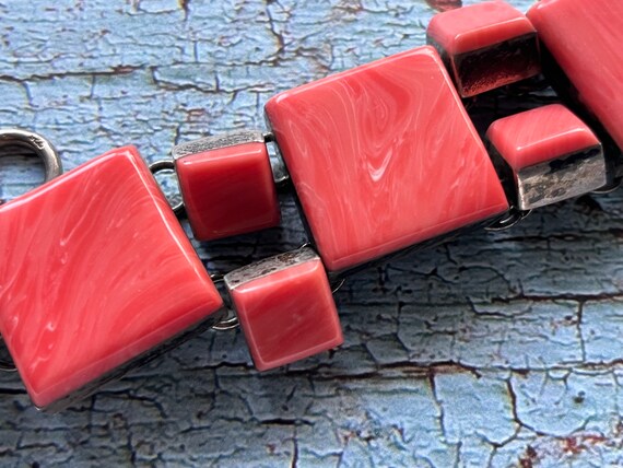 sterling silver and coral bracelet set Taxco Mexi… - image 2