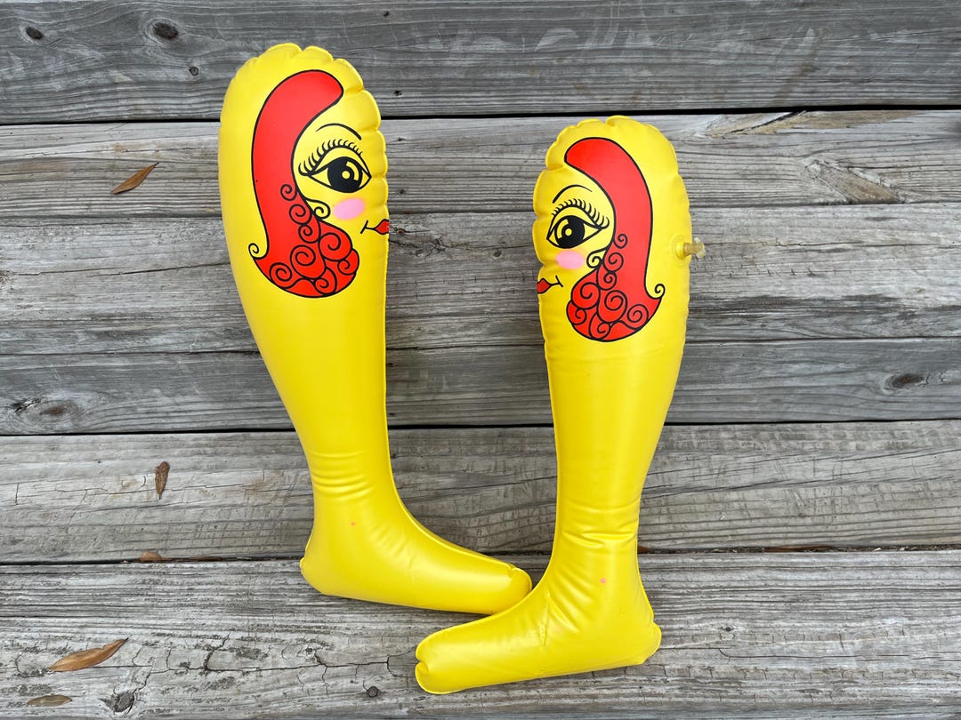 Vintage Inflatable Boot Shapers Mod Peek a Boot Face Boot Form Stuffers ...