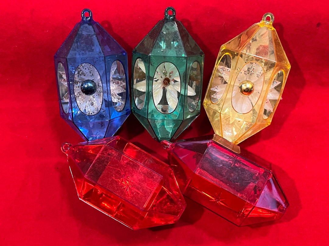 Jewelbrite Diorama Ornaments 1960s Christmas Reflector Prism Etsy