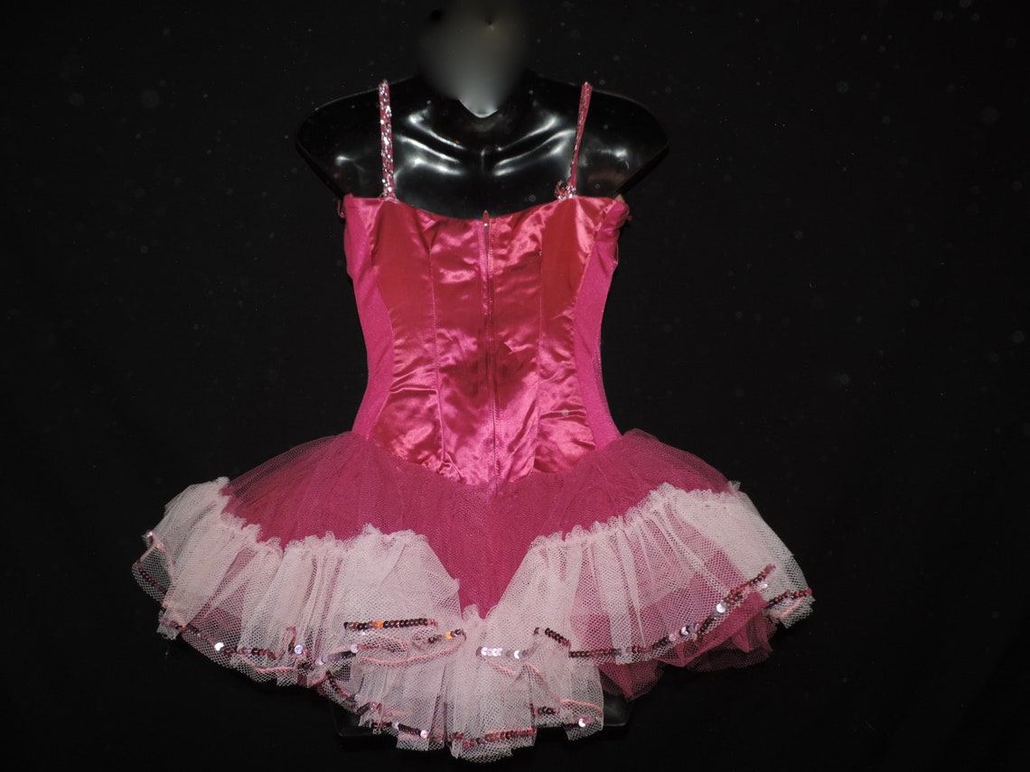 Pink ballerina costume vintage tulle dance pageant leotard Etsy