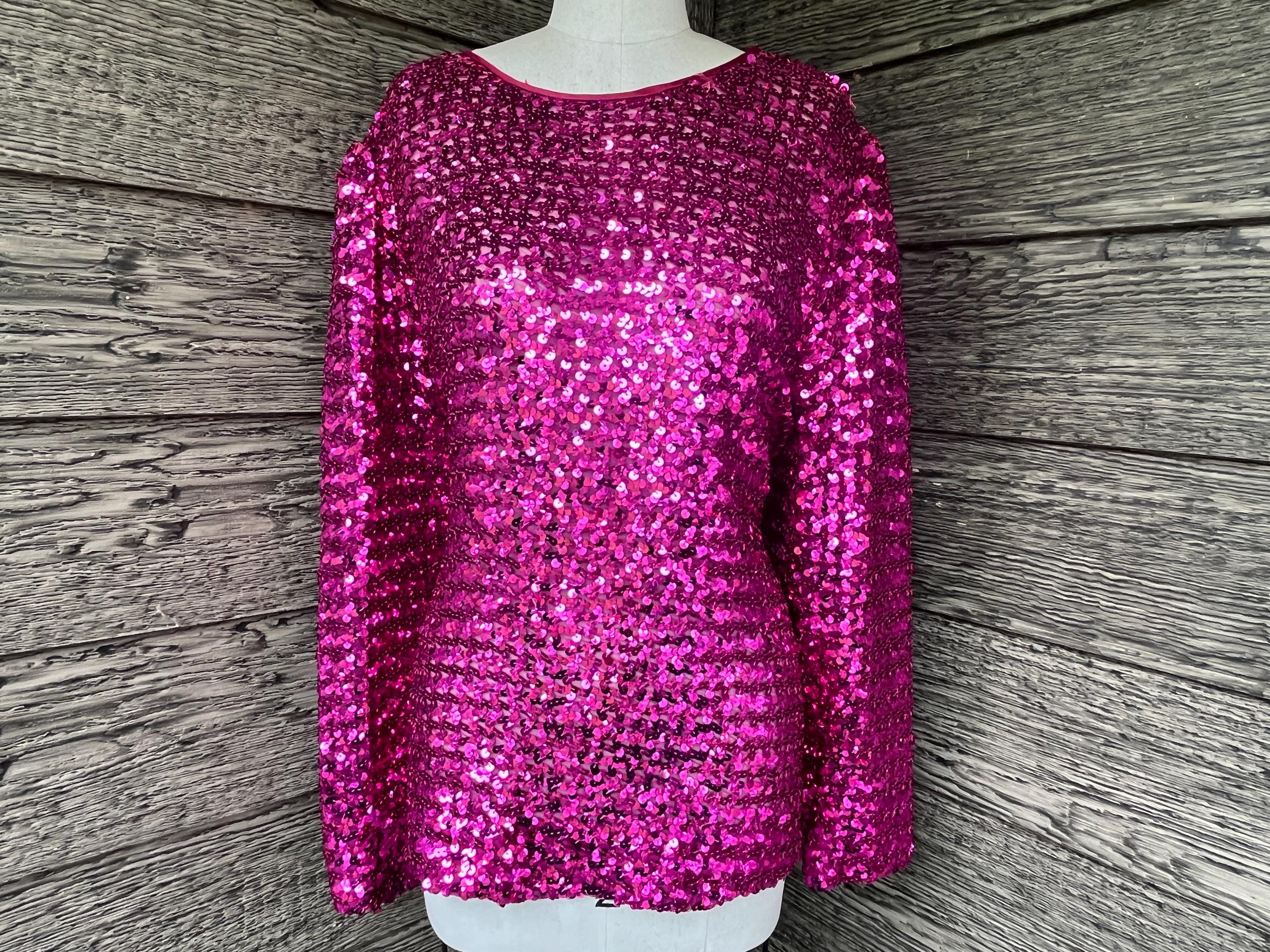 fuchsia sequin top