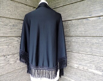 fur shawl over dress
