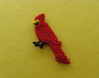 vintage cardinal patch red bird appliqué vintage trim NOS