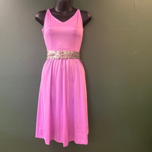 purple disco sun dress vintage 1970s slinky lilac sundress small