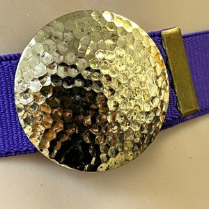 Purple Crystal Cross Buckle Belt - Gold-Tone Accent Purple Rhinestone Belts – Shine Bold, Free U.S. Shipping  main image 3