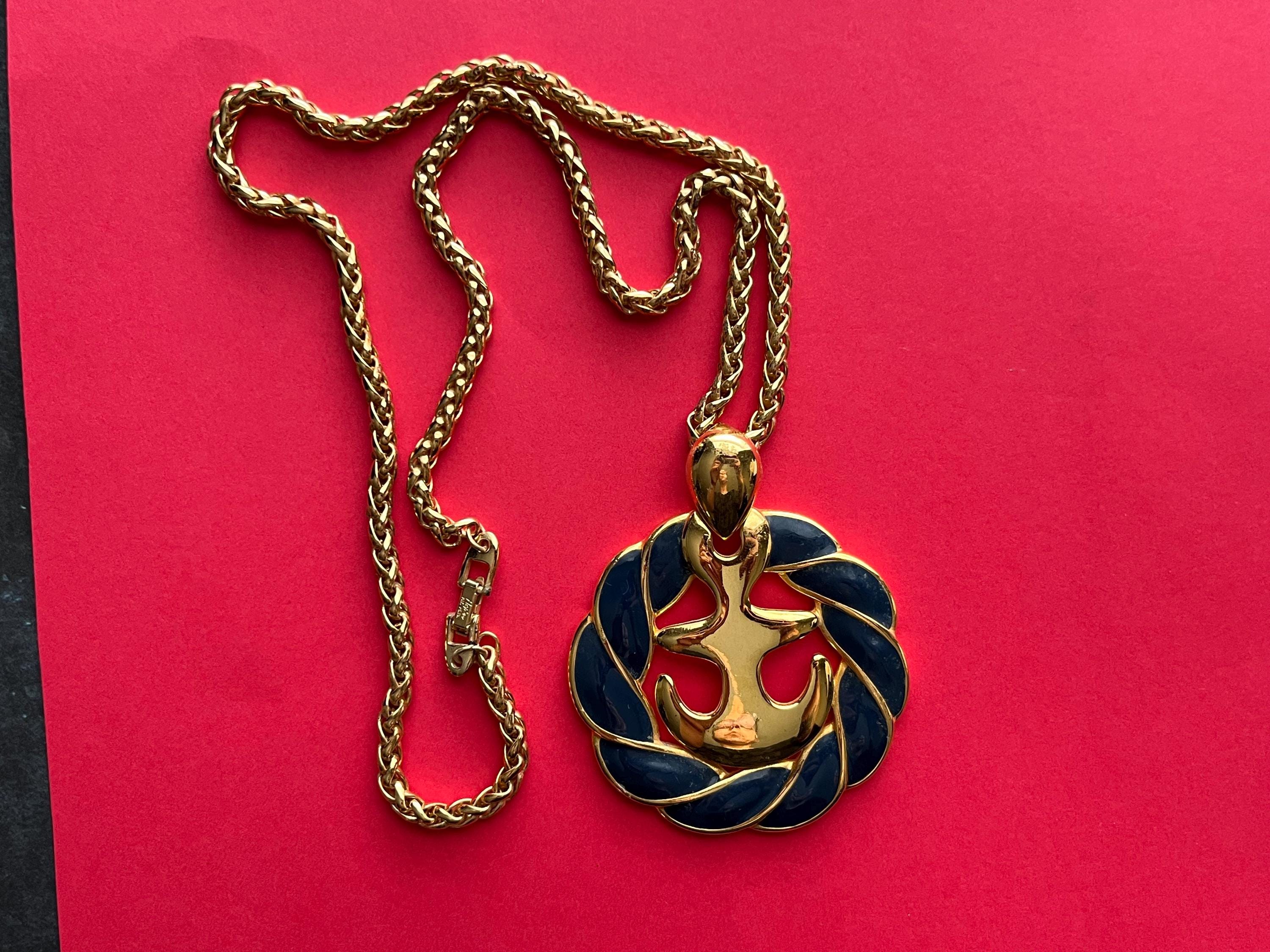 Vintage 70s Enamel Necklace - Etsy