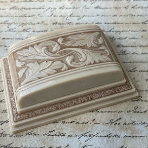 antique celluloid ring box vintage cream double ring presentation display image 2